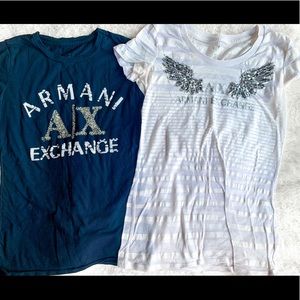Armani Exchange 2 FOR $10 Women’s Logo Tee Shirts